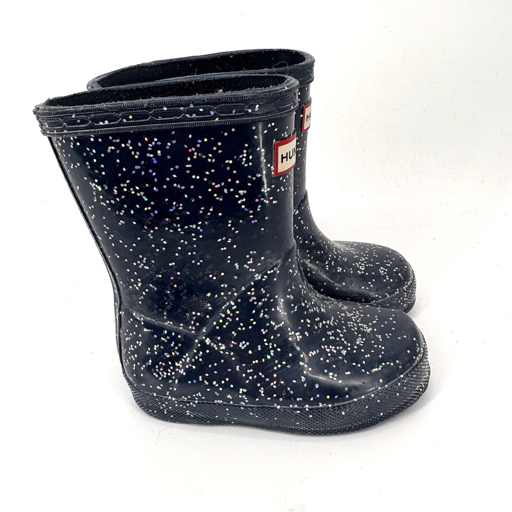 Hunter Original First Classic Giant‎ Glitter Blue Kids Girls 5 Rain boots UK 5